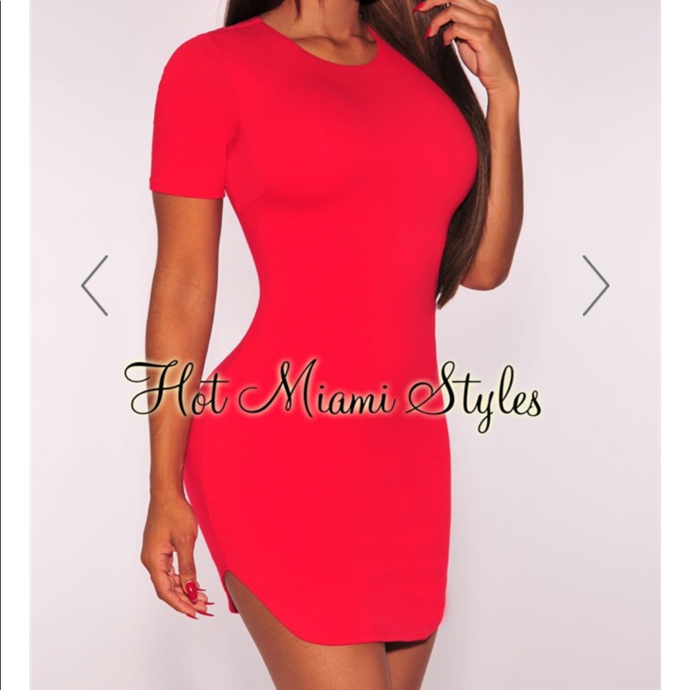 Hot Miami styles. Red sexy dress